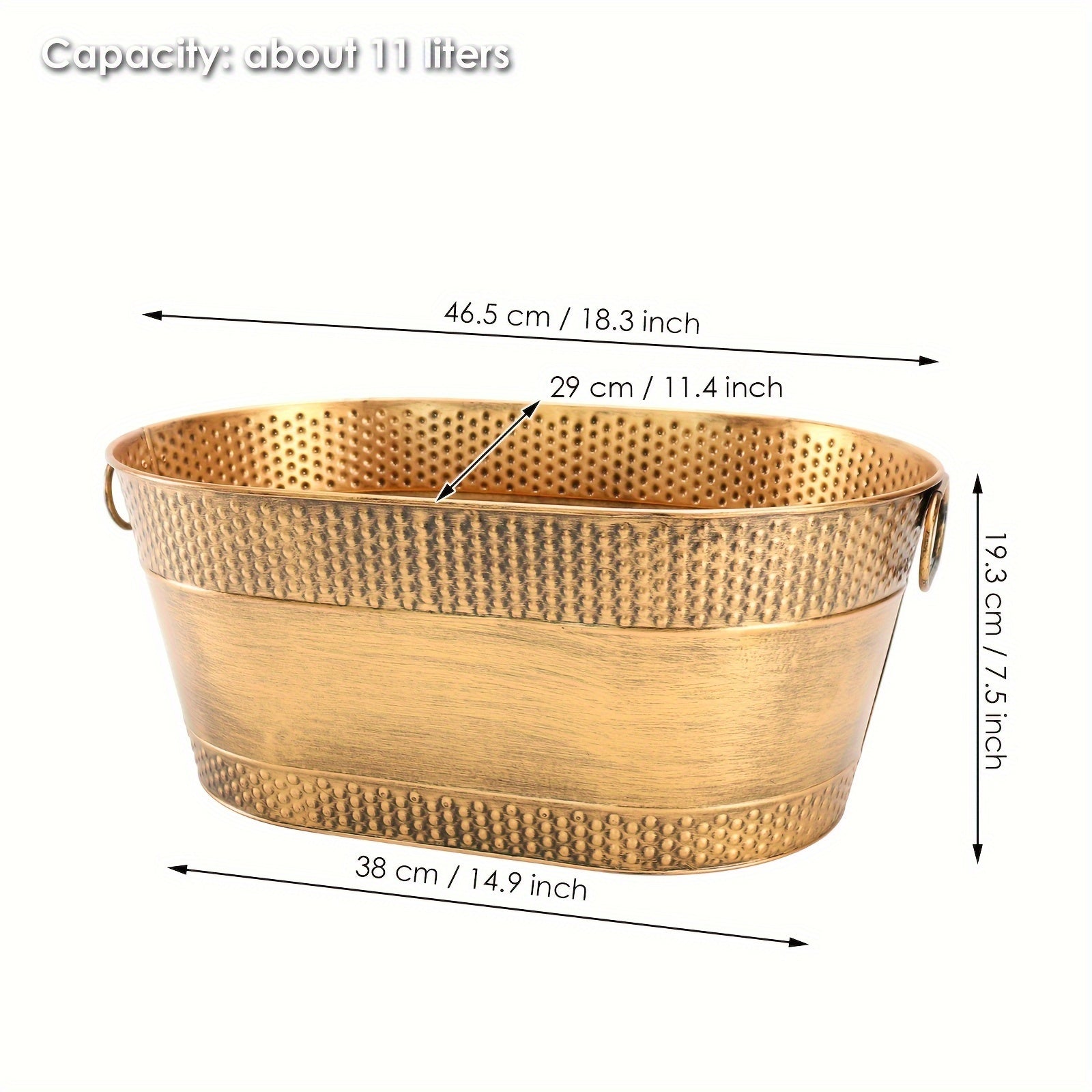 Duo Metal Beverage Tubs 11L Stainless Steel Ice Buckets with Handles for Parties