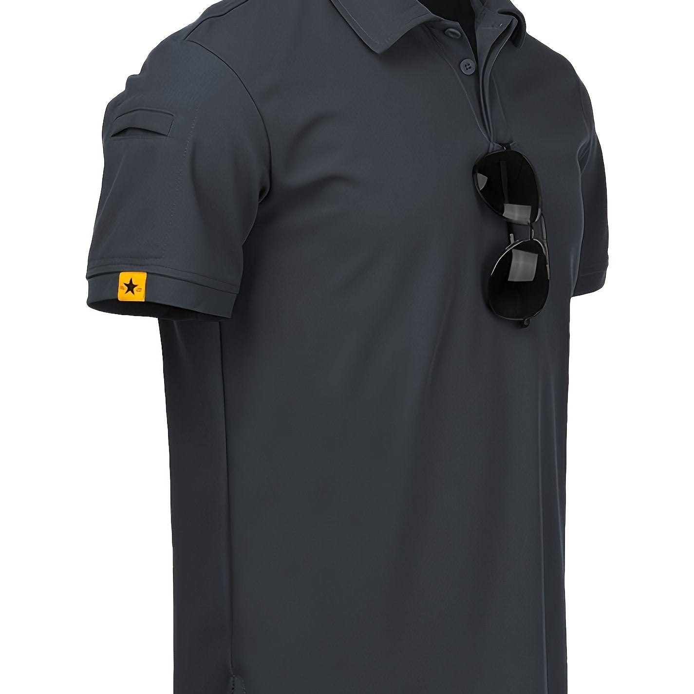 Camisa deportiva casual de poliéster elástico para hombres, ideal para golf y tenis