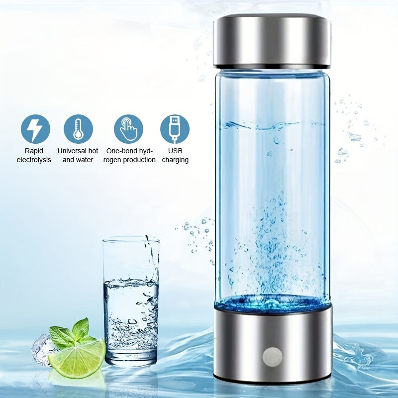 Rechargeable Water Ionizer Bottle with Filtration 420ml for Home Travel Office