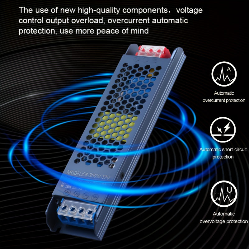 LED chiroq lentalari, transformatorli LEDlar uchun mos, AC110V-220V dan DC12V/24V ga, 60w/100w/200w/300w da mavjud.