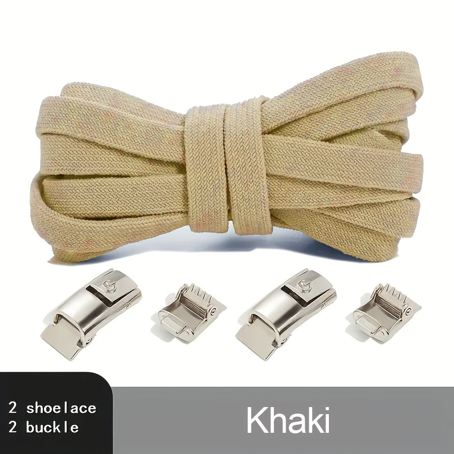 Unisex Spandex No-Tie Elastic Shoelaces Quick-Release Athletic Shoe Laces