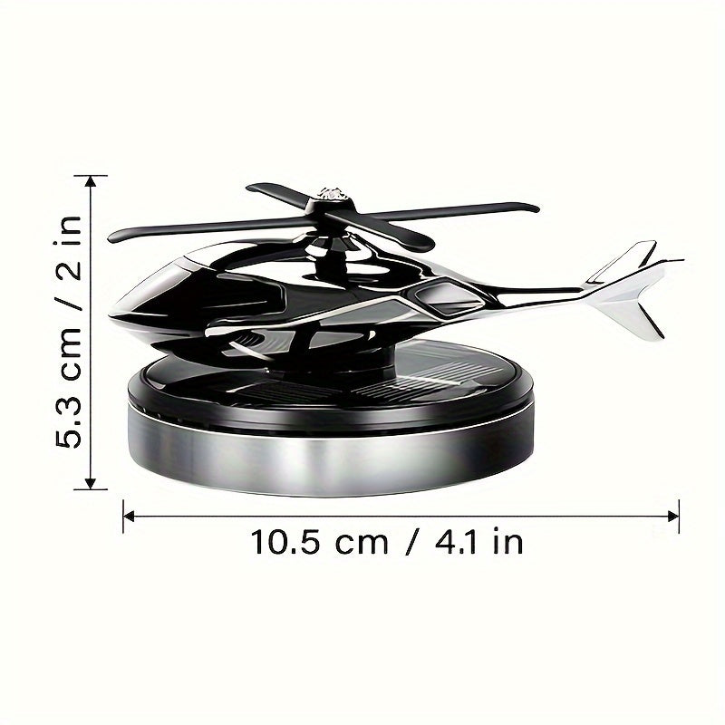 Universal Solar-Powered Car Air Freshener Diffuser with Rotating Helicopter Shape