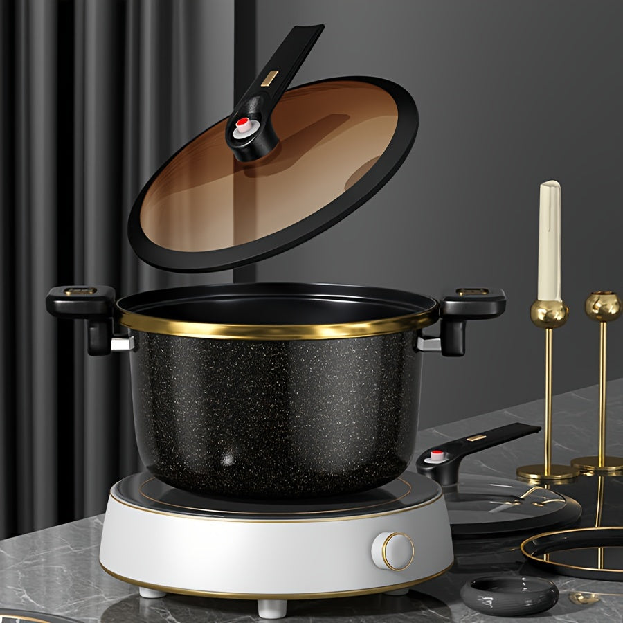 Enamel Cast Iron Soup Pot Large Capacity Slow Cooker Induction Compatible