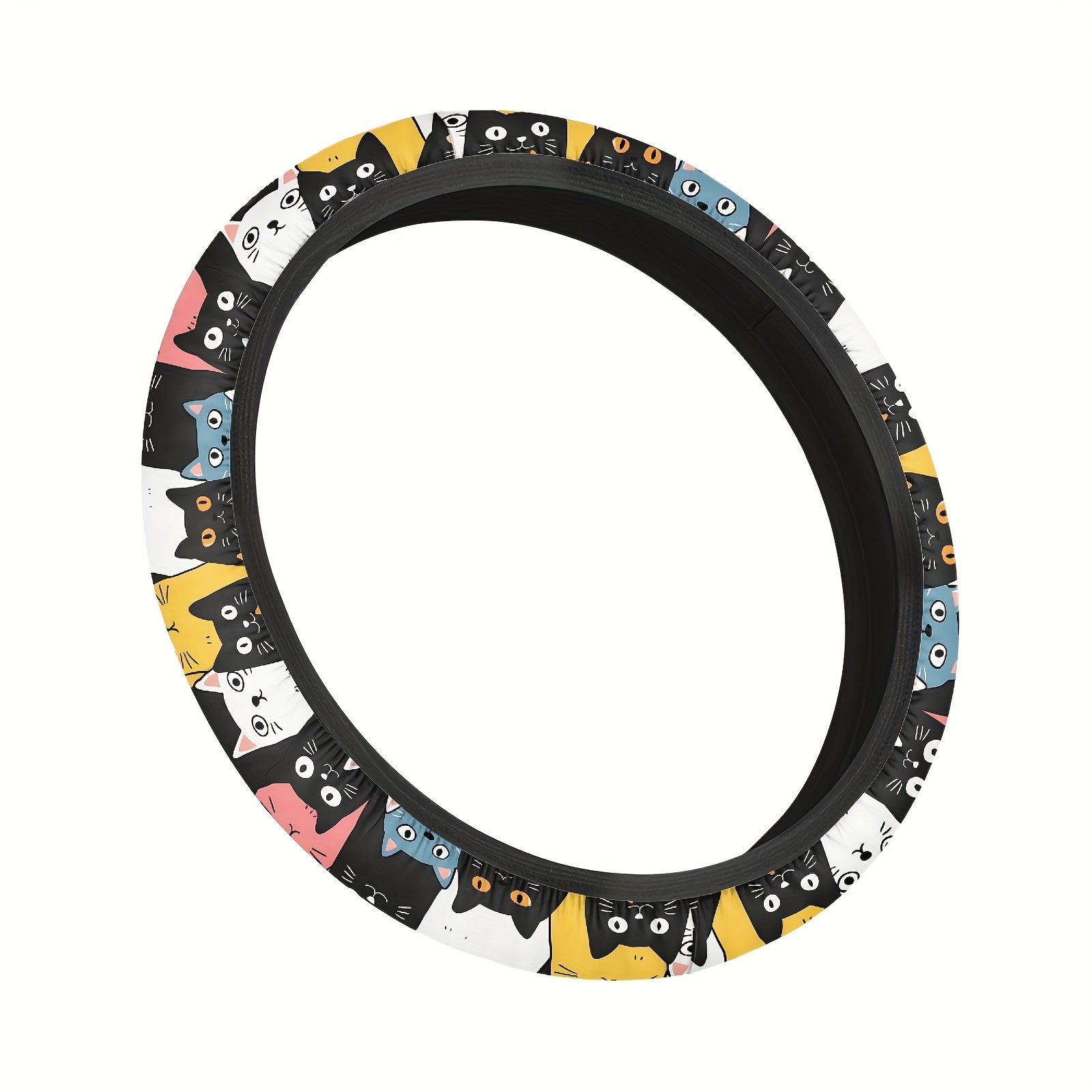 Милый мультяшный чехол на руль с антискользящим эффектом из полиэстера, автомобильный аксессуар