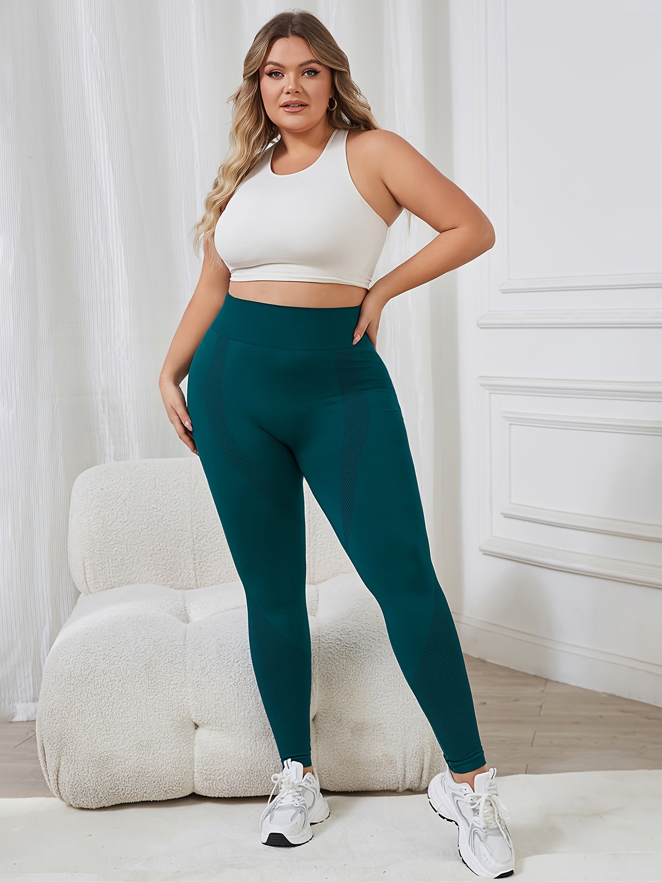 Plus Size Women's High-Waist Stretch Yoga Pants Tummy Control Leggings