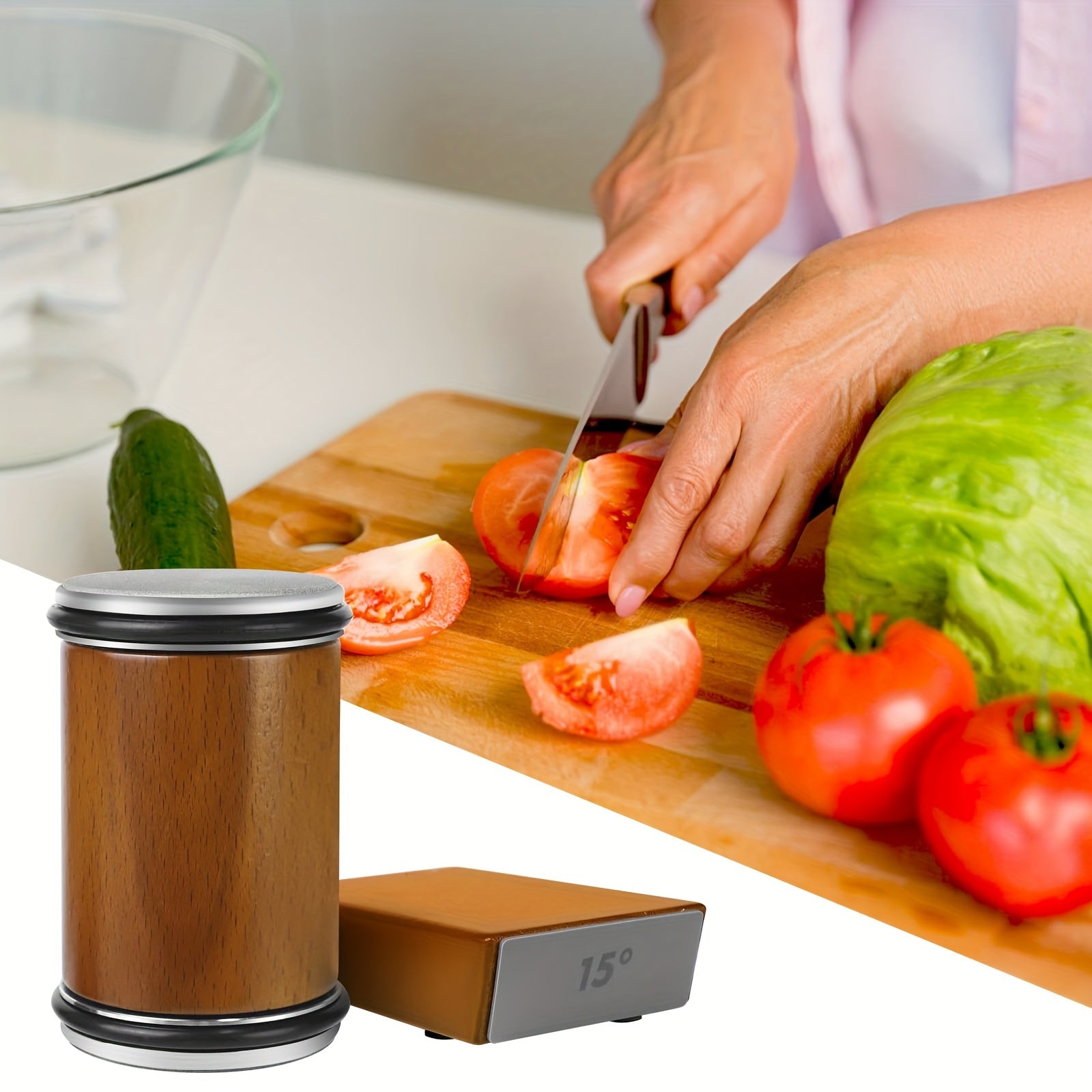 Kit de afilador de cuchillos con piedras de diamante y tecnología de ángulo magnético para uso en cocina y al aire libre