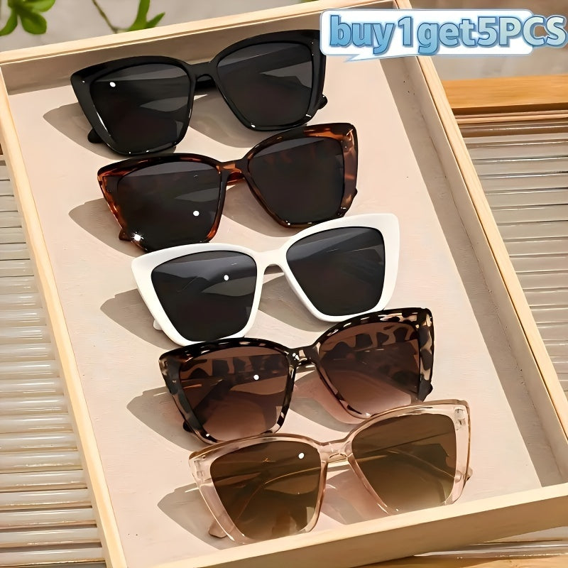 Set of 5 Vintage Cat-Shaped Decorative Glasses for Costume and Fashion