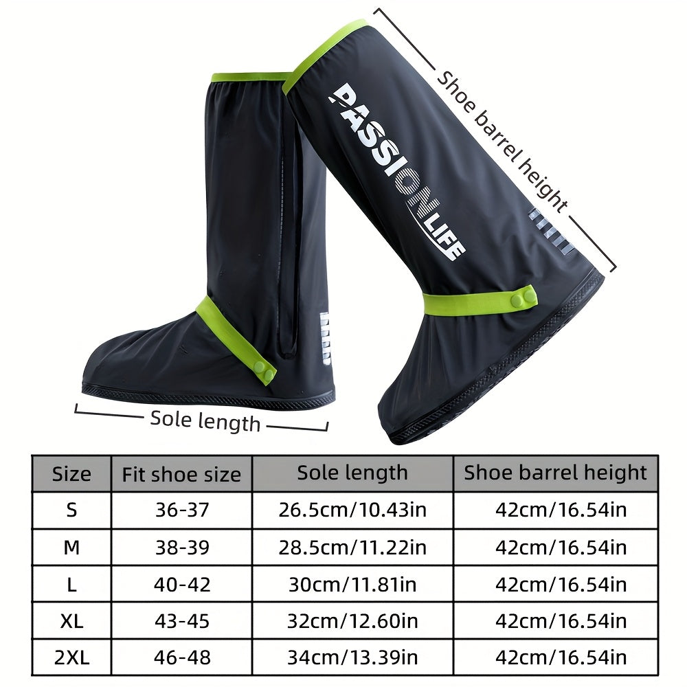 Unisex Waterproof Thick High-Top Shoe Covers for Cycling and Outdoor Activities