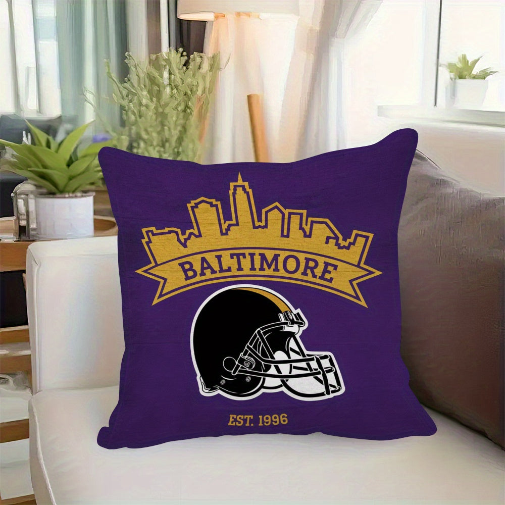 Football Themed Cushion Cover 45.72x45.72 cm Polyester Zipper Home Decor for Living Room