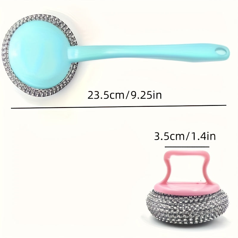 10 dona zanglamas po'lat simli tozalash vositalari to'plami oshxona, hammom va hojatxona idishlarini qo'lda tozalash uchun. Elektrsiz og'ir yuk ko'taruvchi metall tozalash yostiqlari, almashtiriladigan gubkalar va 2 ta zaxira bosh bilan.