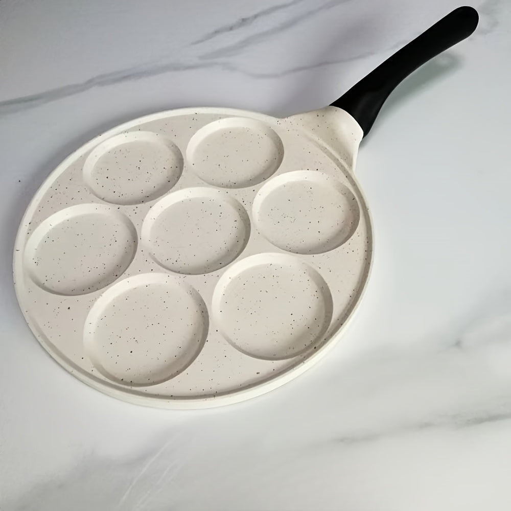 Ko'p komponentli alyuminiy qovurish panasi 7 qolip bilan - BPA-siz, quvvat talab qilinmaydi, vafli, pancake va tuxum tayyorlash uchun ideal - oshxonangiz uchun ko'p funksiyali nonushta pishirish asbobi