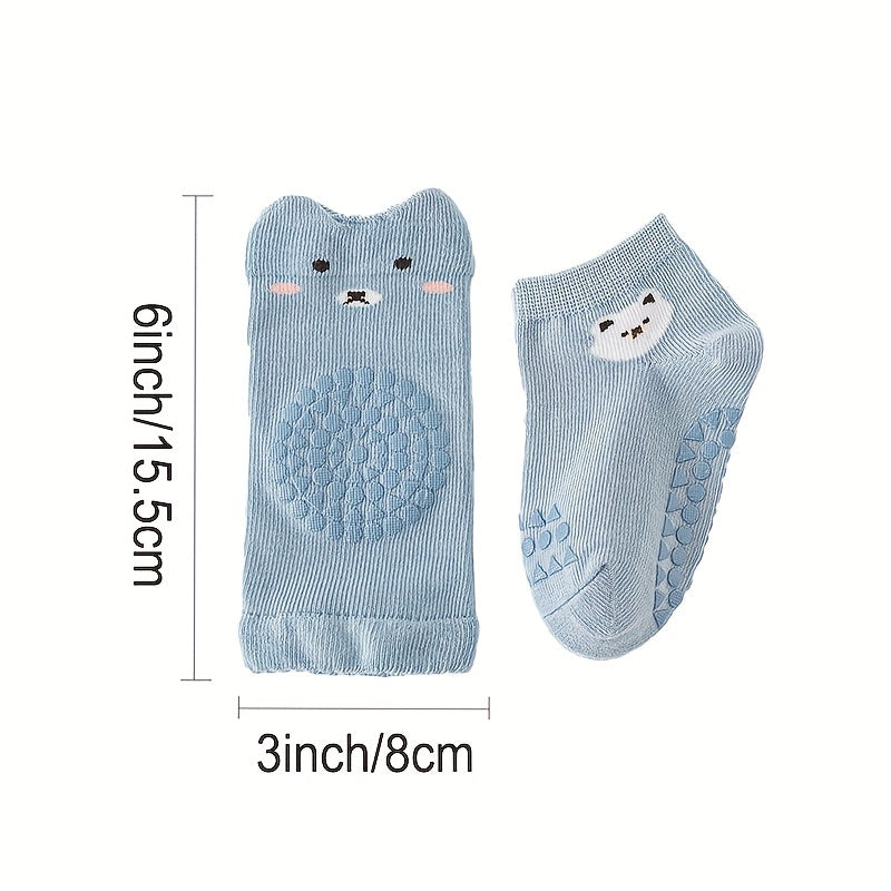 Set of 8 Baby Knee Pads with Non-Slip Design and Unisex Protective Socks for Crawling
