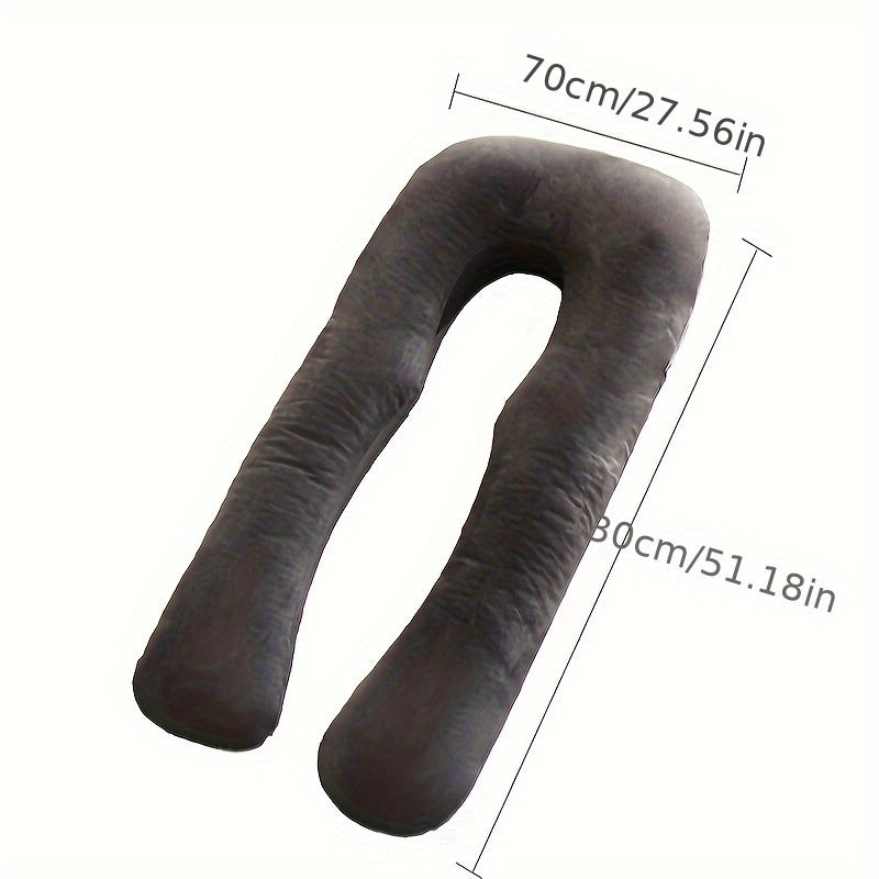 Yumshoq Kristal Velvetda Tug'ruq Pillow - Qorin va Oyoqlar uchun Qo'llab-quvvatlovchi Yon Yotish Quvvat, Yengil Kulrang