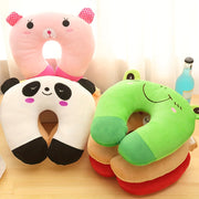 U-Shaped Travel Neck Pillow with Cute Animal Print for Support and Comfort