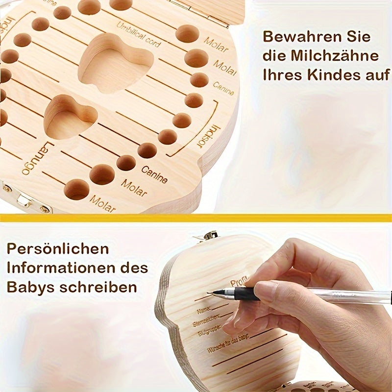 Деревянная коробка для зубов детей для хранения воспоминаний, без электроники и водонепроницаемая, с утилитарными крючками, подходит для свадеб.