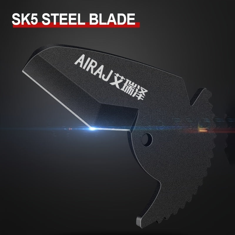 Industrial Pipe Cutter 32-65mm Ratchet Scissors for PVC Rubber Tubing with SK5 Steel Blade