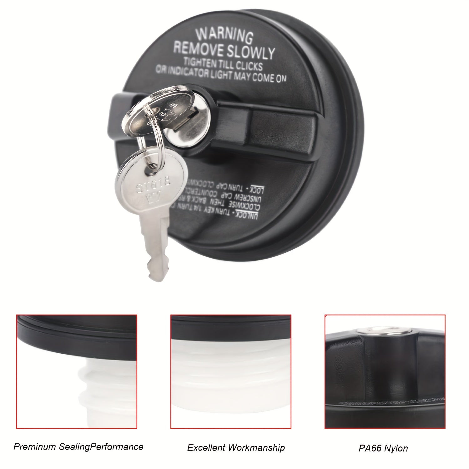 Gas Cap with Two Keys Easy Install Compatible with Multiple Vehicles