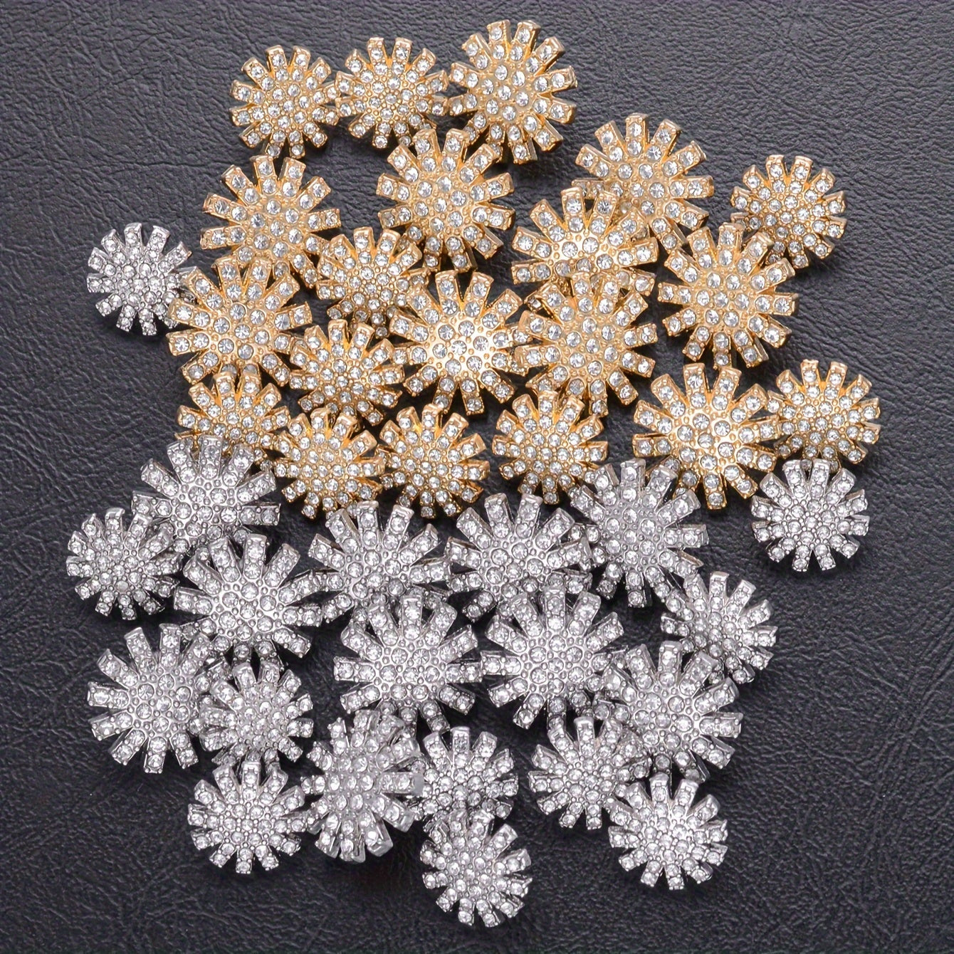 Juego de 9 elegantes botones de aleación con pedrería para camisas, suéteres, blazers