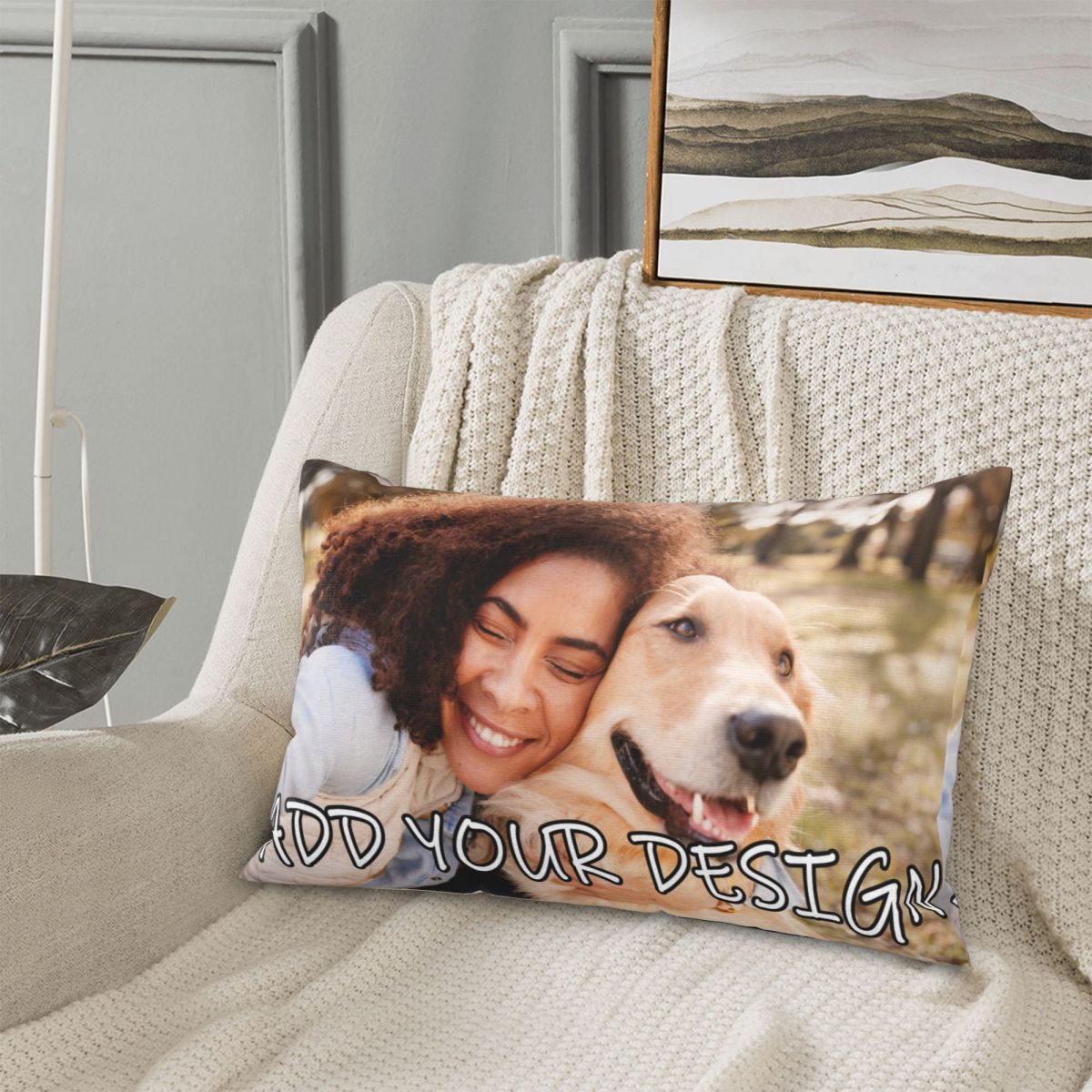 Square Throw Pillow Cover Custom Photo and Text Personalized Gift for Birthdays and Anniversaries
