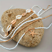 Conjunto de collar de estrella de mar bohemio para mujer, vacaciones en la playa, 5 piezas