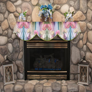 Poliester pechka mantel skarfi gullar dizayni bilan - mavsumiy uy bezaklari uchun mukammal, pechka eshigi oynasiga mos keladi, elektr energiyasi talab qilinmaydi, o'lchami: 49.78 sm x 199.9 sm.