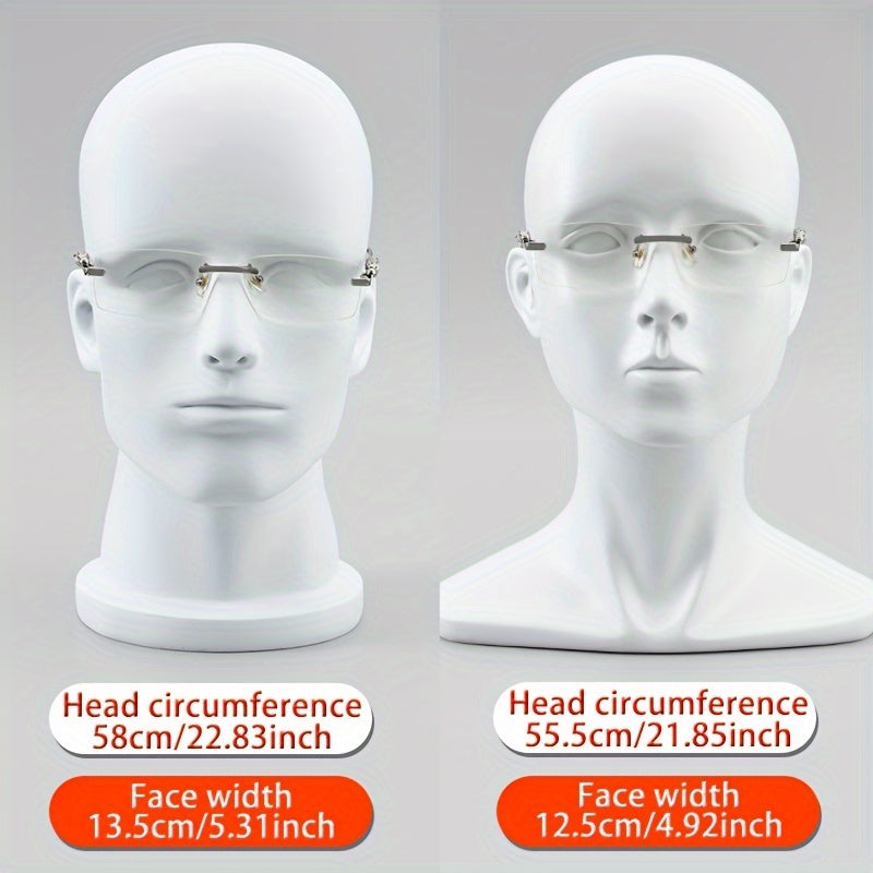 Men's Square Glasses Without Frames Clear Lens Optical Eyewear