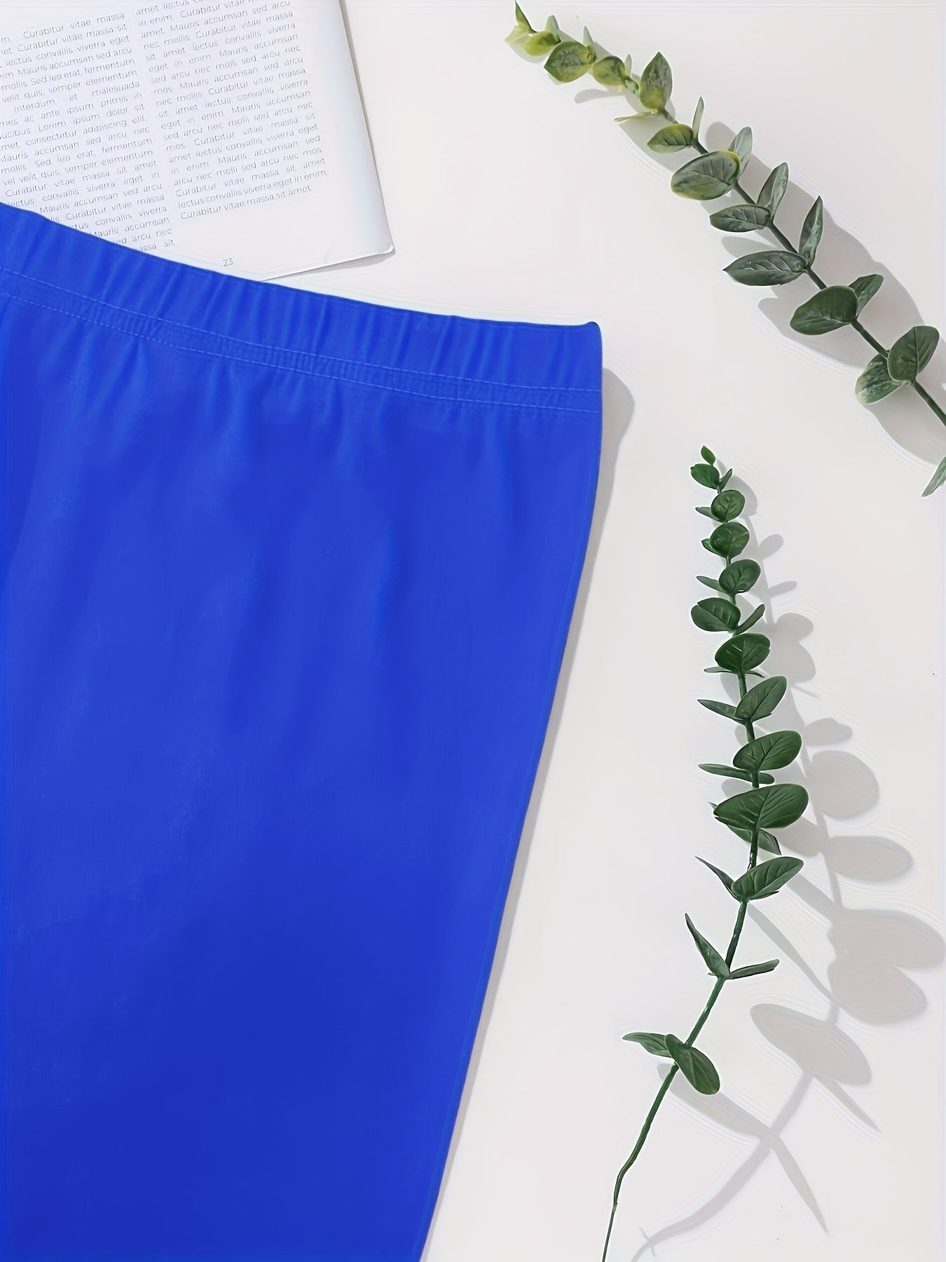 Women's Plus Size High-Waisted Stretch Athletic Shorts Solid Color Mid-Length Breathable