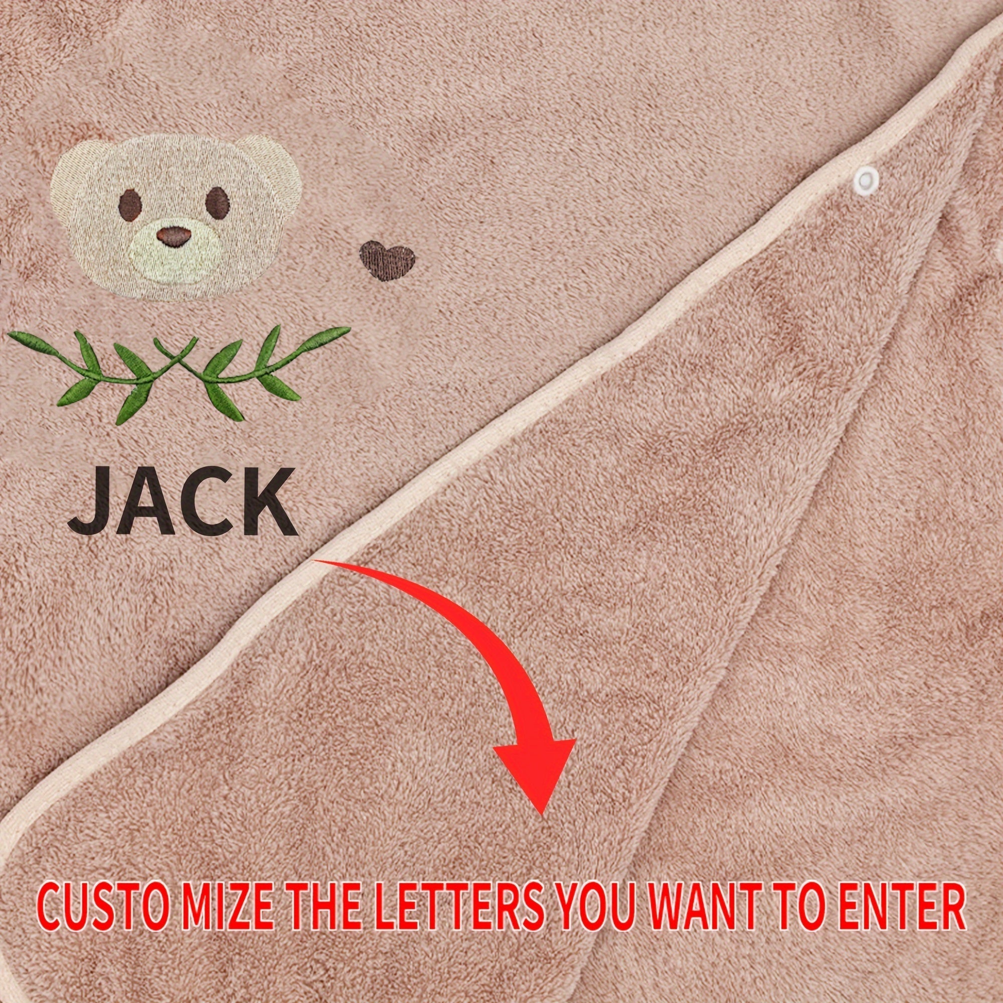 Personalized Children's Hooded Bath Towel and Blanket with Animal Embroidery