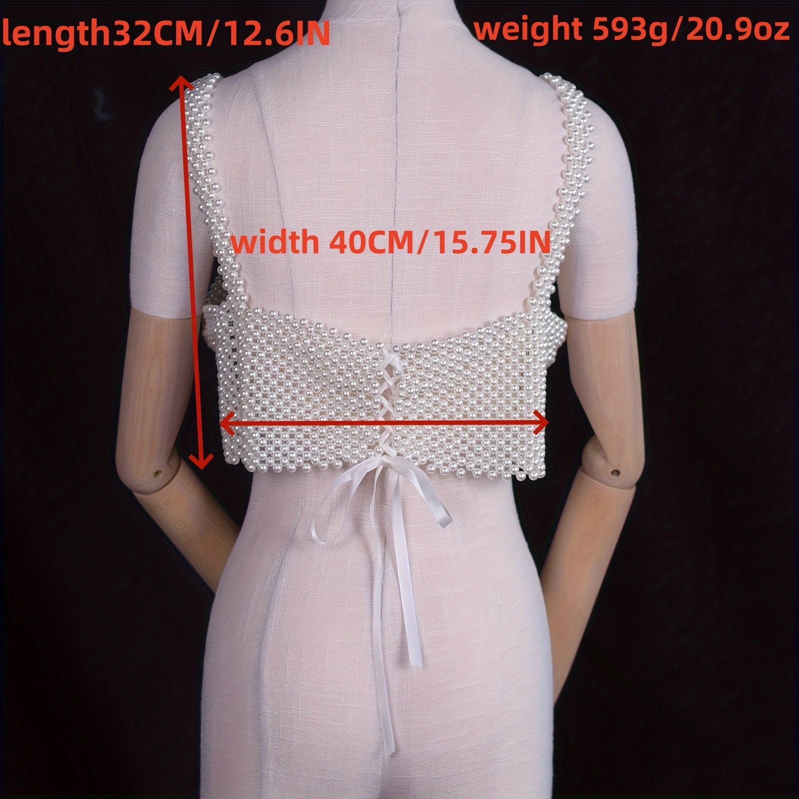 Chaleco de gasa con cuentas para mujer, estola de resina, para boda, sesión de fotos, drapeado en el hombro