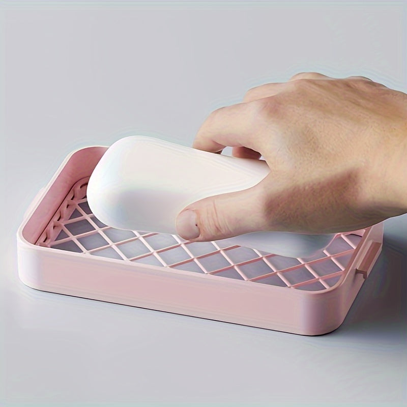 Mesh Surface Soap Dish for Bathroom, Durable Plastic, Lathering Design