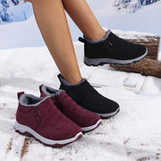 Women's Snow Boots Fleece Lined Slip-On Ankle Winter Waterproof Shoes