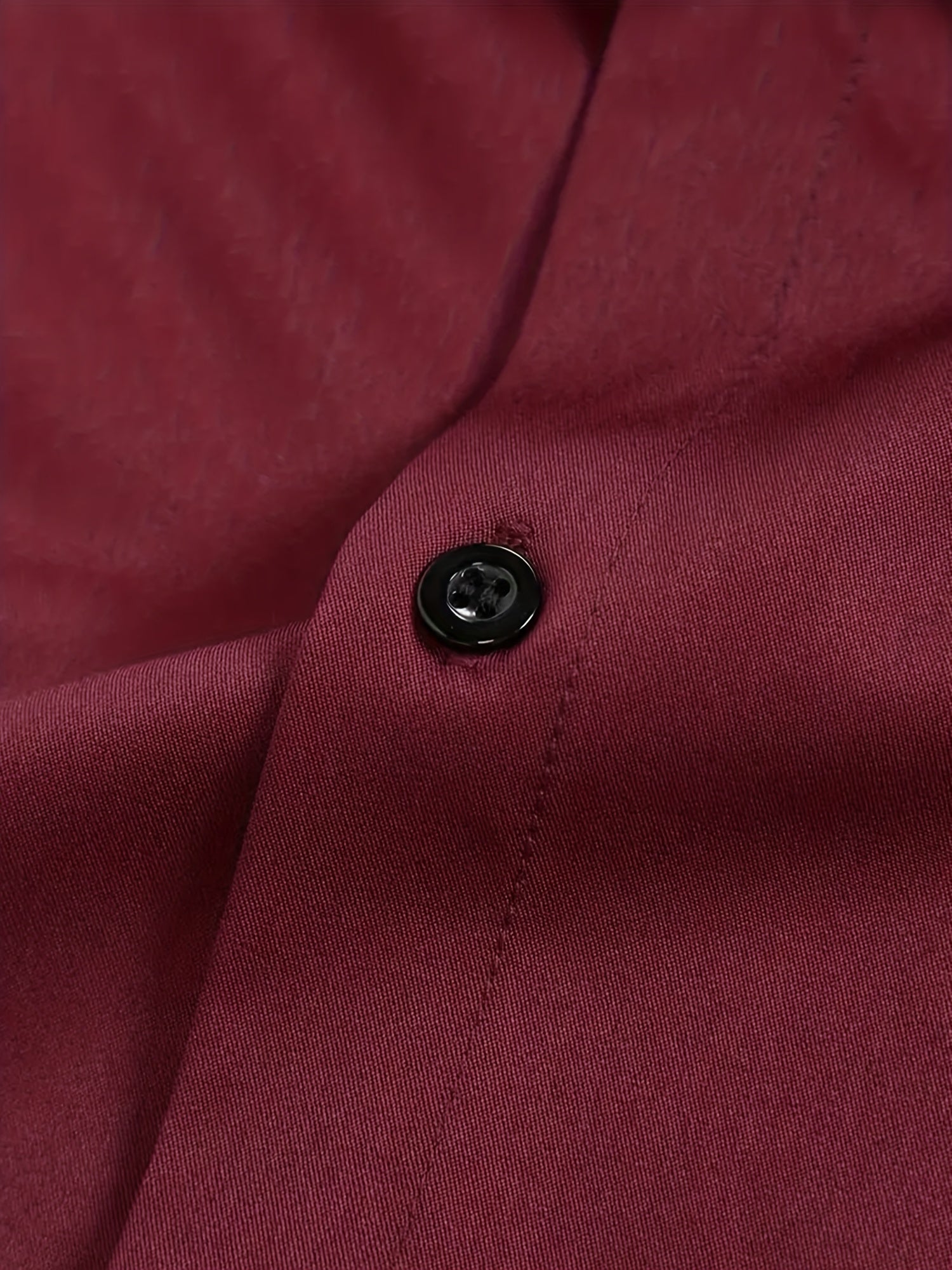 Men's Green Long-Sleeve Polyester Dress Shirt Semi-Sheer Lapel Business Formal