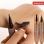 Women Long Lasting Waterproof Glitter Liquid Eyeliner 2-in-1 Self-Adhesive Glue Pen