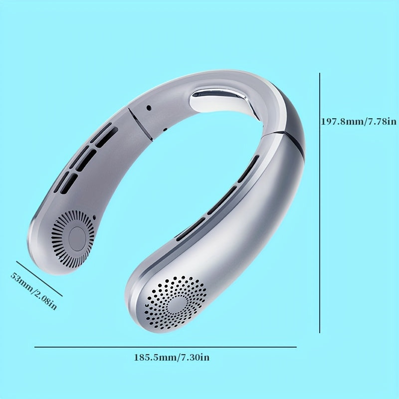 Portable Neck Fan with 100-Speed Adjustable, USB Rechargeable, Wearable Design