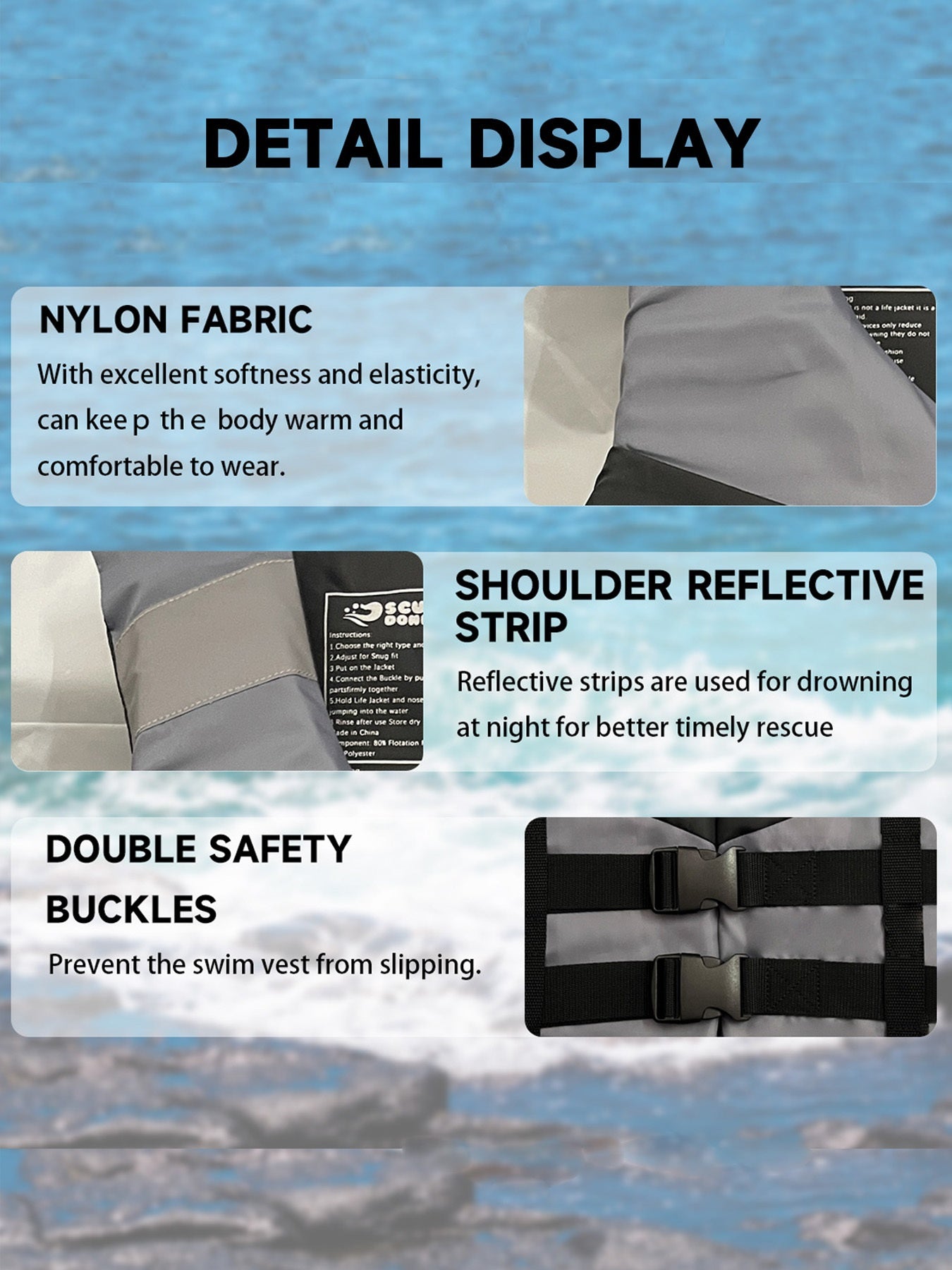 Plus Size Women's Swimming Vest Buoyancy Aid for Kayaking and Boating