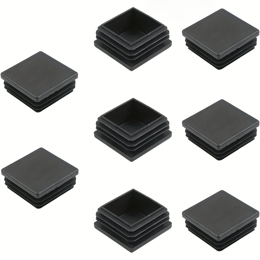 Furniture Caster Glides Set of 10/12 Black Plastic End Caps for Chair and Table Legs