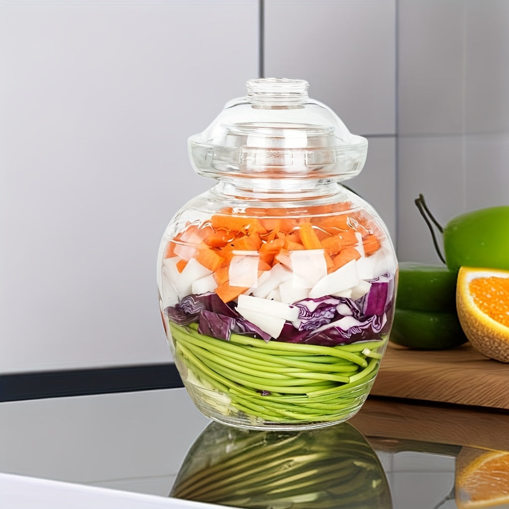 2500ml Glass Fermentation Jar with Water Seal for Kimchi Pickles and Cabbage