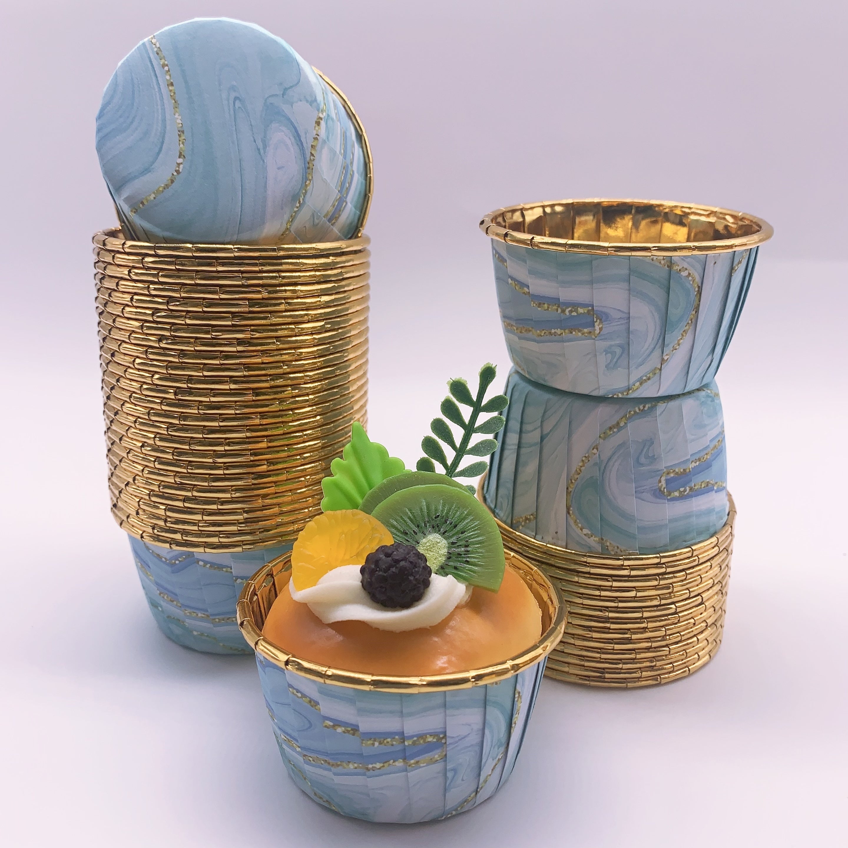 50 ta yaltiroq, bir foydalanish uchun mo'ljallangan kekchilik qobig'i, issiqlikka chidamli muffin pishirish asboblari