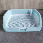 High-Sided Plastic Dog Litter Box with Removable Grid for Small to Medium Breeds
