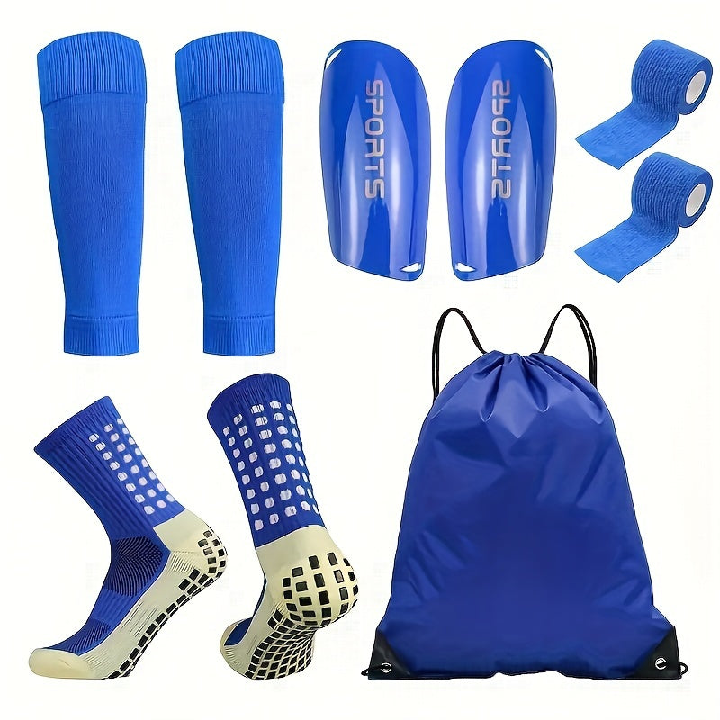 Unisex 5-Piece Sports Gear Set with Anti-Slip Socks Leg Sleeves and Sports Guards for Basketball Yoga
