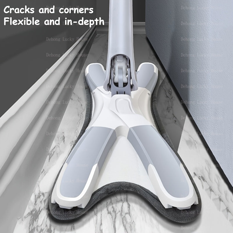 6-Pack Butterfly-Shaped Wet Dry Mops with 360° Rotation and Fiber Pads