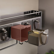 Modern Wall-Mounted Metal Spice Rack Organizer with Hanging Shelf for Kitchen Storage