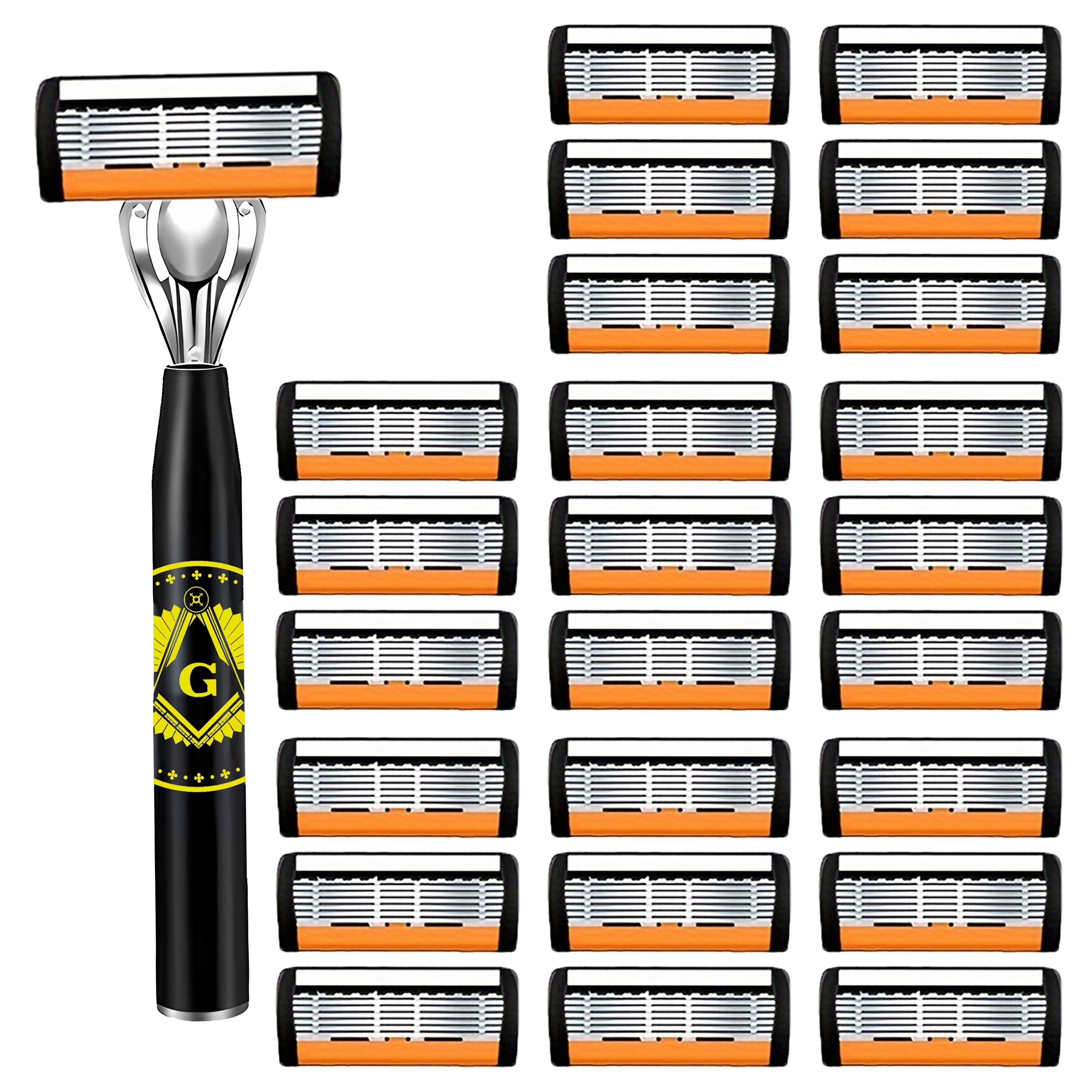 Men's Safety Razor Set with Ultra-Sharp Blades Ergonomic Handle Stainless Steel Head