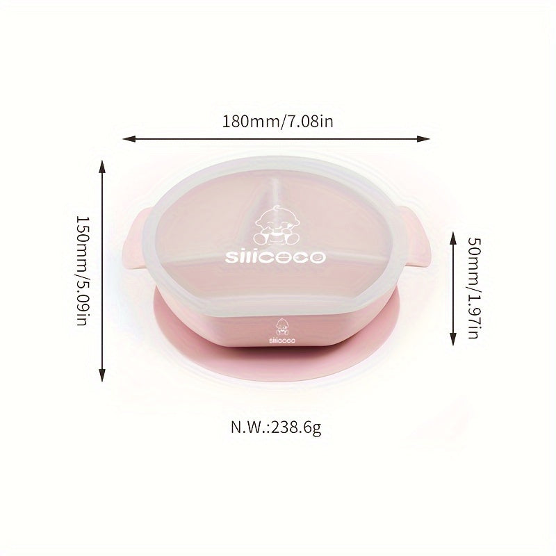 Ushbu ovqat idishi oziq-ovqat darajasidagi silikondan tayyorlangan bo'lib, o'rgatish va stol anjomlari uchun ideal hisoblanadi. U BPA dan xoli va mikroto'lqinli pechda, idish-tovoq yuvish mashinasida va pechda xavfsiz ishlatilishi mumkin.