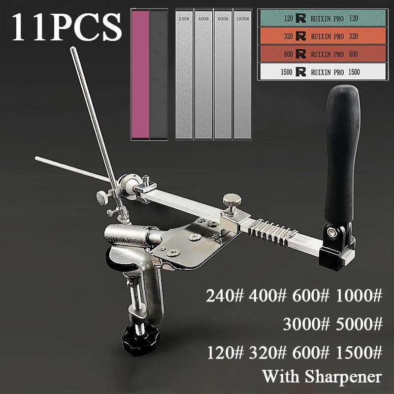 Bir Ruixin Pro Professional Fixed Angle Knife Sharpener bilan sozlanadigan tutqich, Whetstones va Diamond tizimlariga mos keladi, chidamli material.