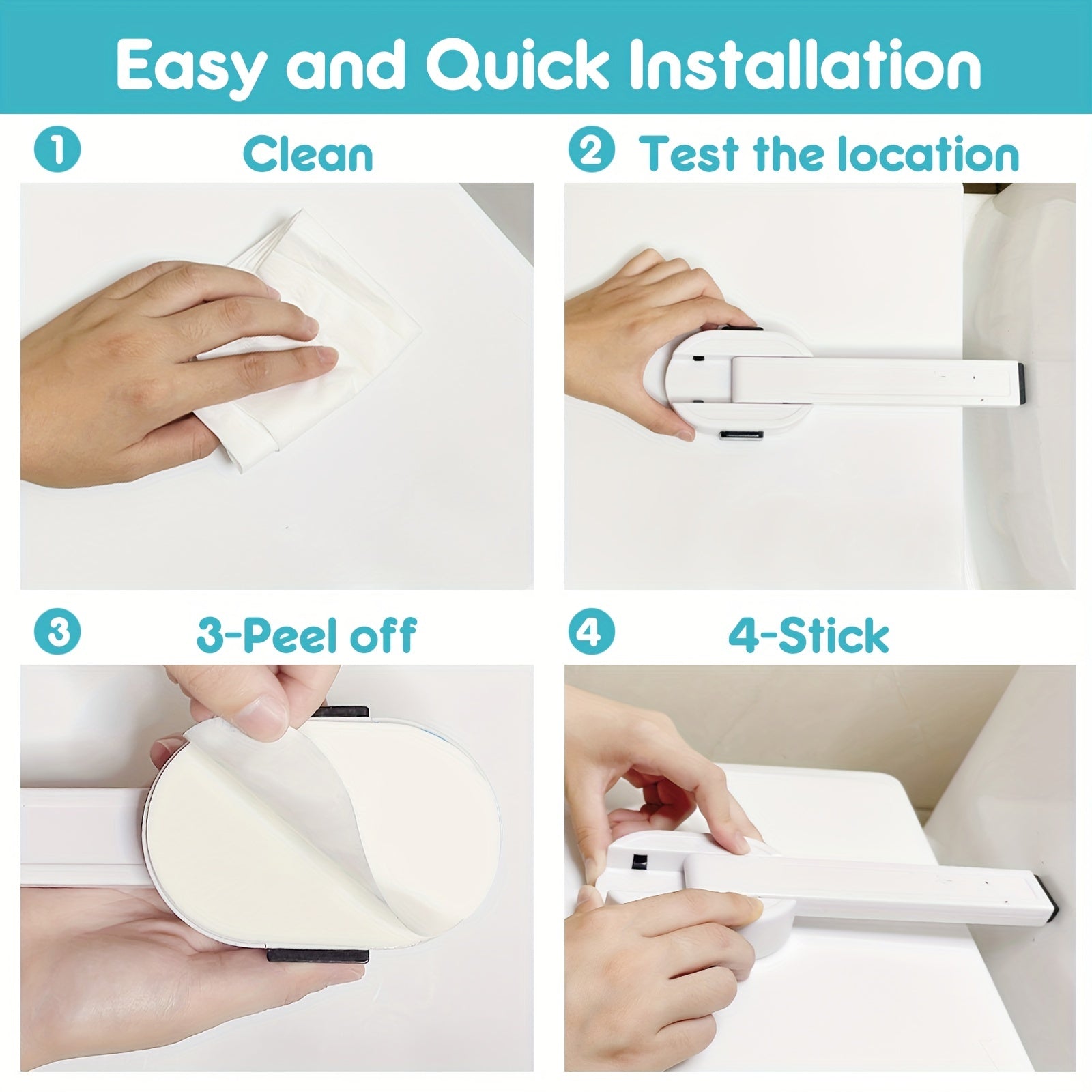 Baby Toddler Toilet Seat Lock Childproof Safety Lock Adhesive No Drilling
