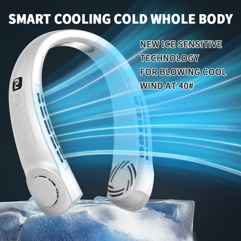 Bladeless Portable Neck Fan 360° Rotatable Airflow USB Rechargeable