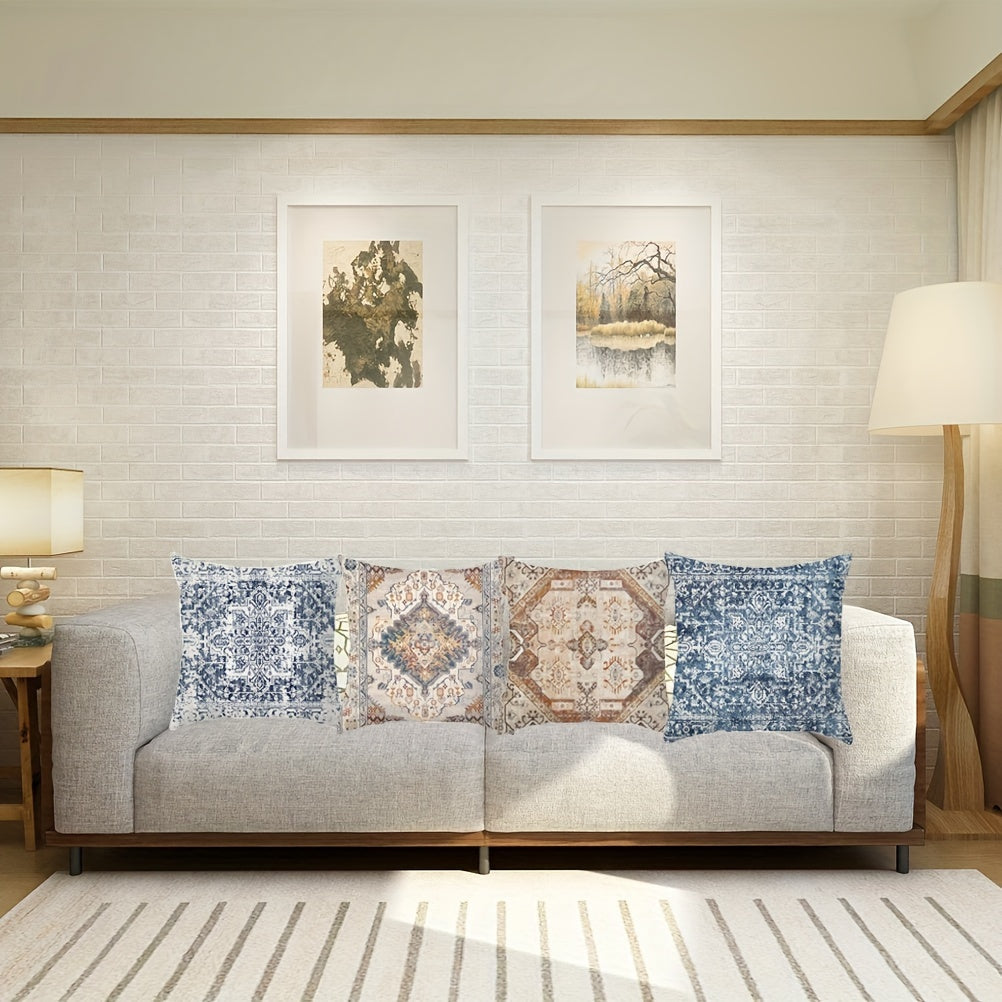 Decorative Boho Ethnic Style Pillow Cover 44cm Square for Home Decor