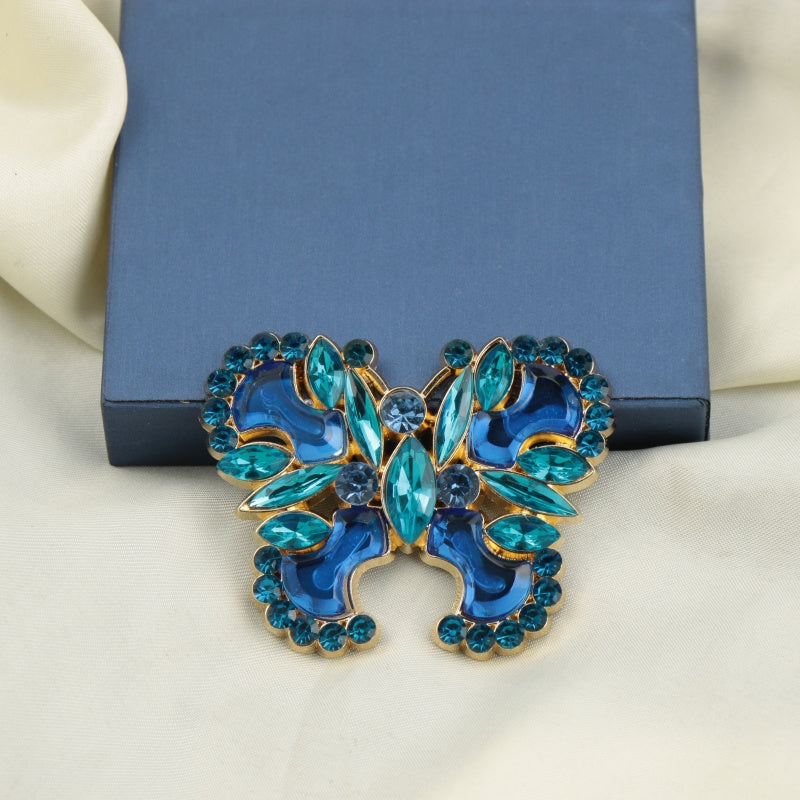 Rang-barang Kristalli Kelebek Brosh Pin ayollar va erkaklar uchun Zamonaviy Elegant Zargarlik