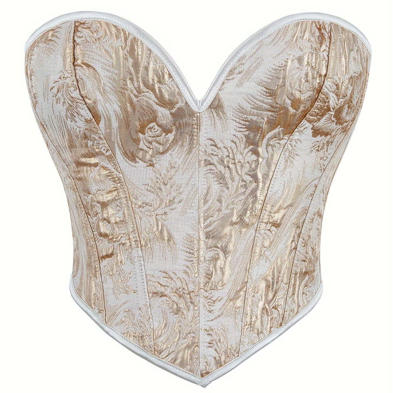 Women's Floral Print Strapless Corset Bustier Tummy Control Shapewear